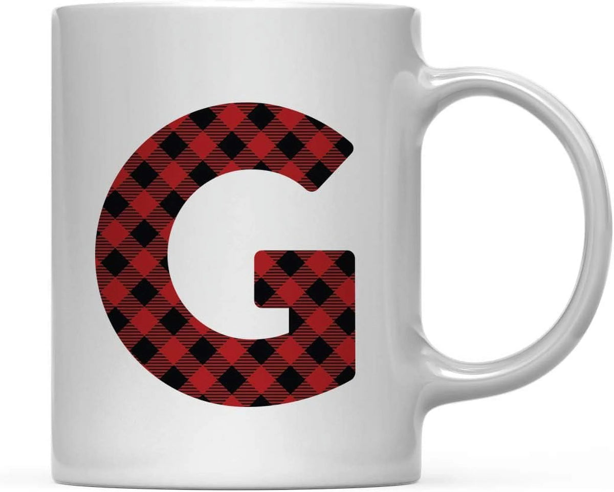 Hot Chocolate Coffee Mug Gift, Red Plaid, 1-Pack C8435