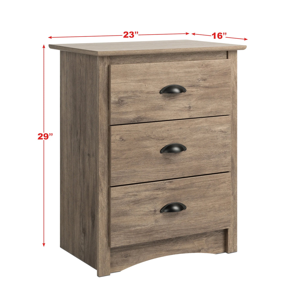 Black 3 Drawer Nightstand C2677