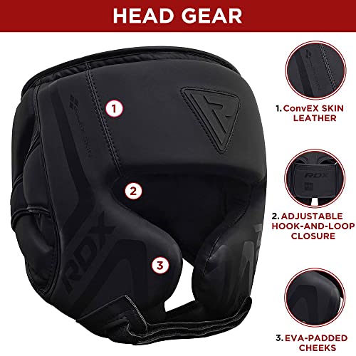 Black Maya Hide Leather Boxing Headgear U912