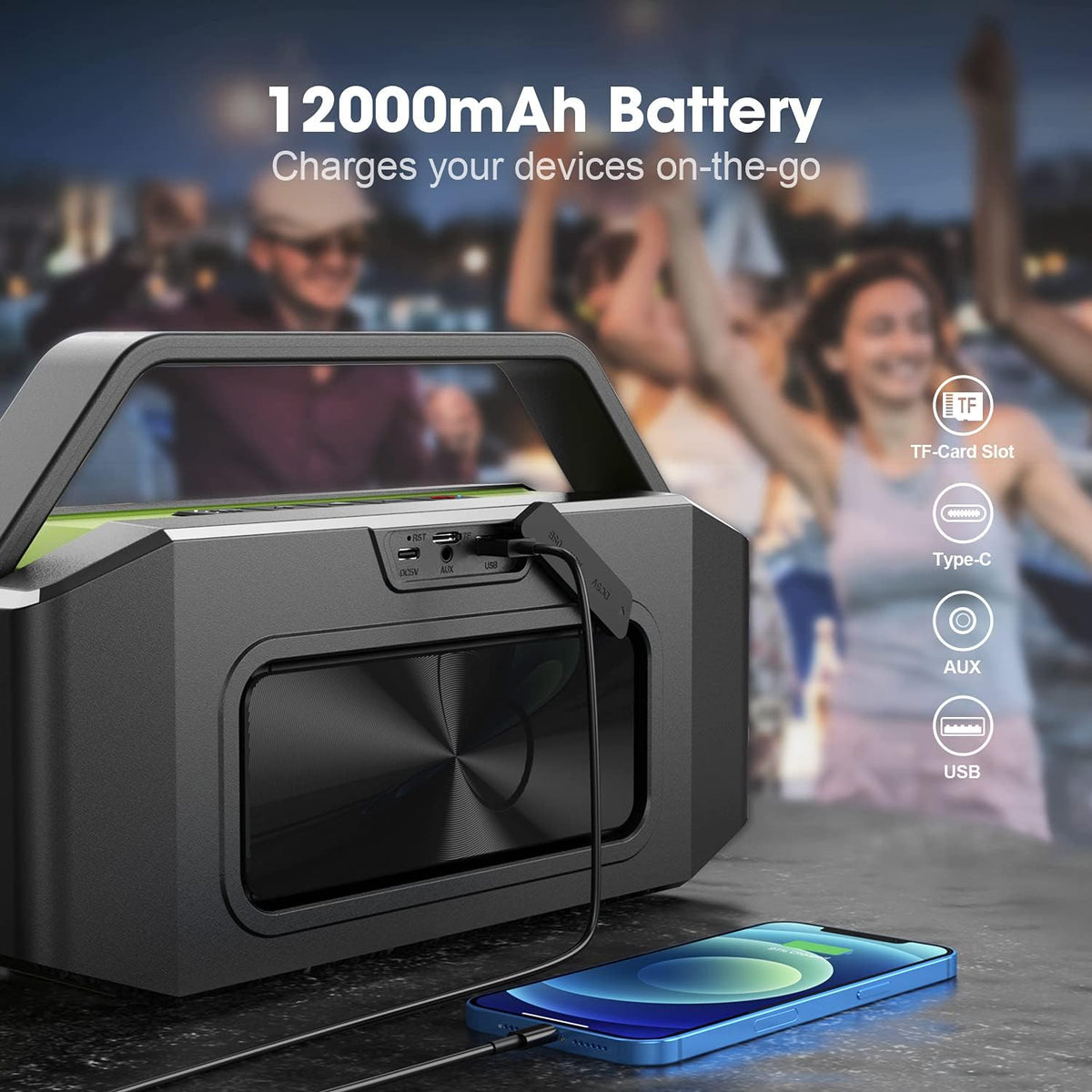 60W Portable Bluetooth Speaker IPX6 Waterproof X725363