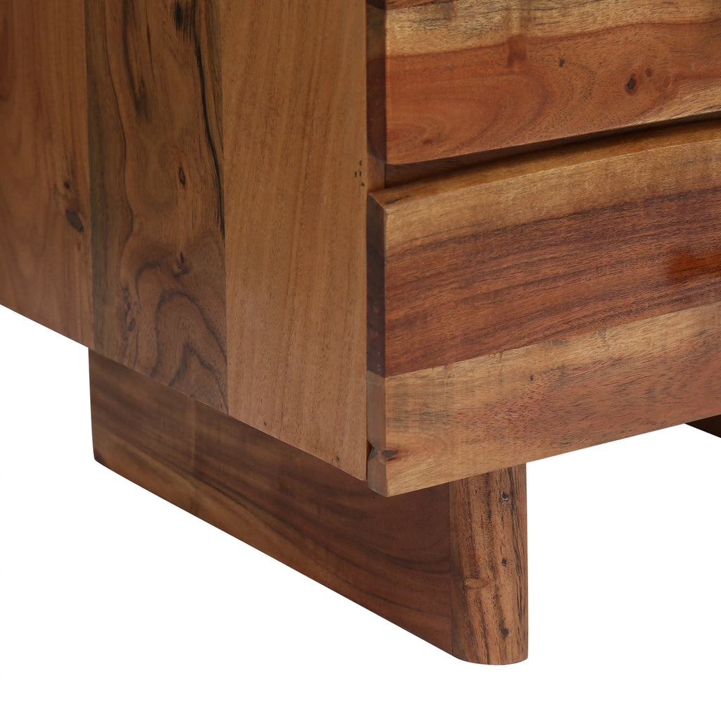 Acacia Wood 3 Drawer Nightstand T474528