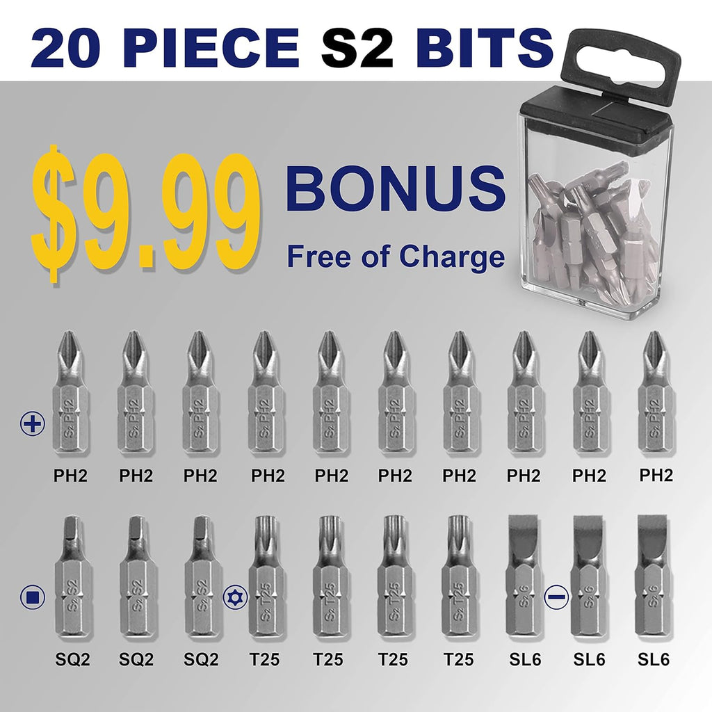 276 Piece Titanium Twist Drill Bit Set with S2 Bits, High Speed Steel Z62824