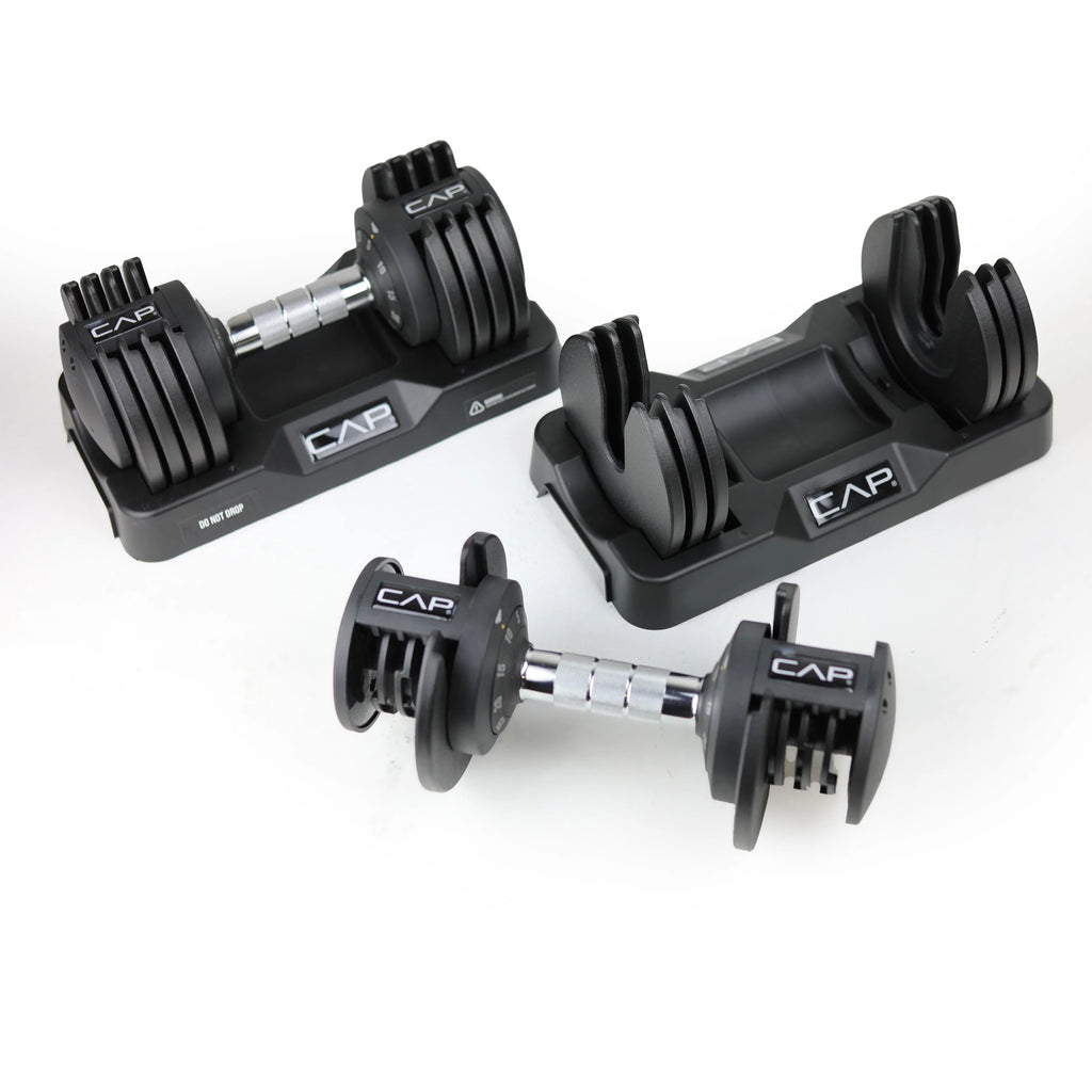 25 lb Adjustable Dumbbell Set, Pair, Black B6886