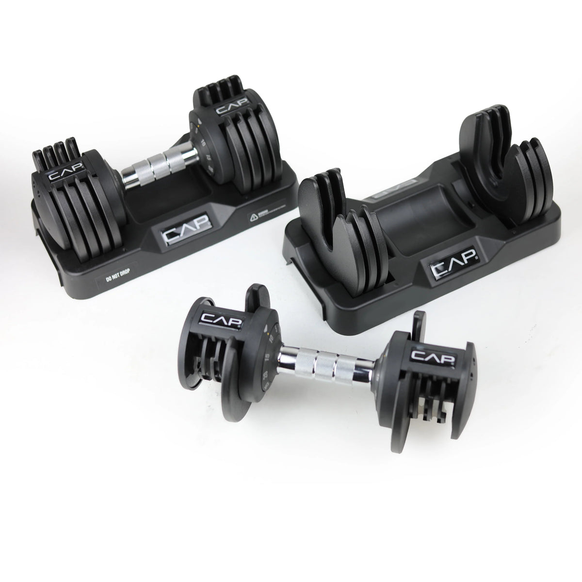 25 lb Adjustable Dumbbell Set, Pair, Black B6886