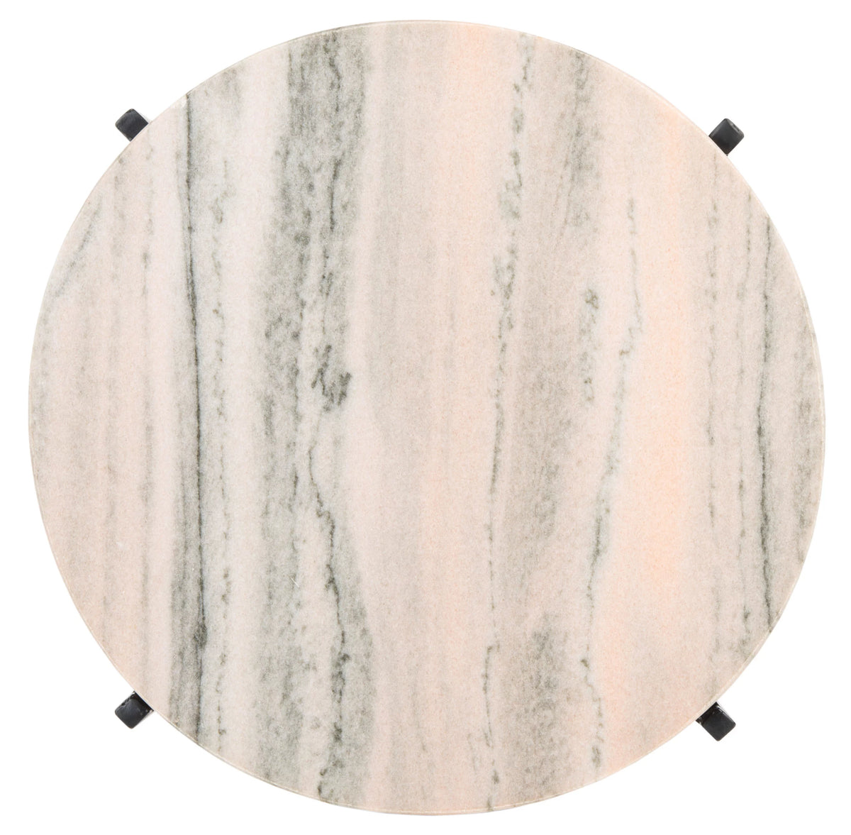 Burnt Orange Stone Round Top Accent Table Y5087