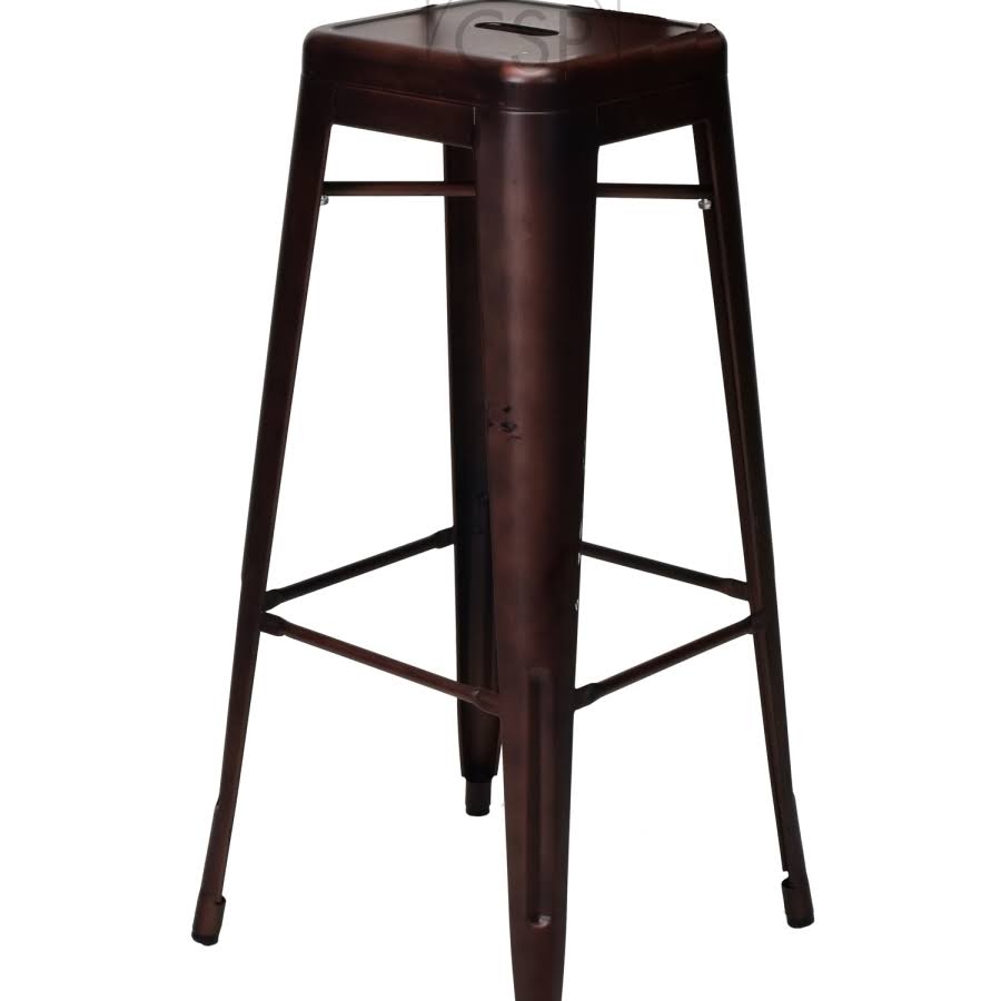Steel Backless Stool Brushed Rose Gold 30 in. Set of 4 N115