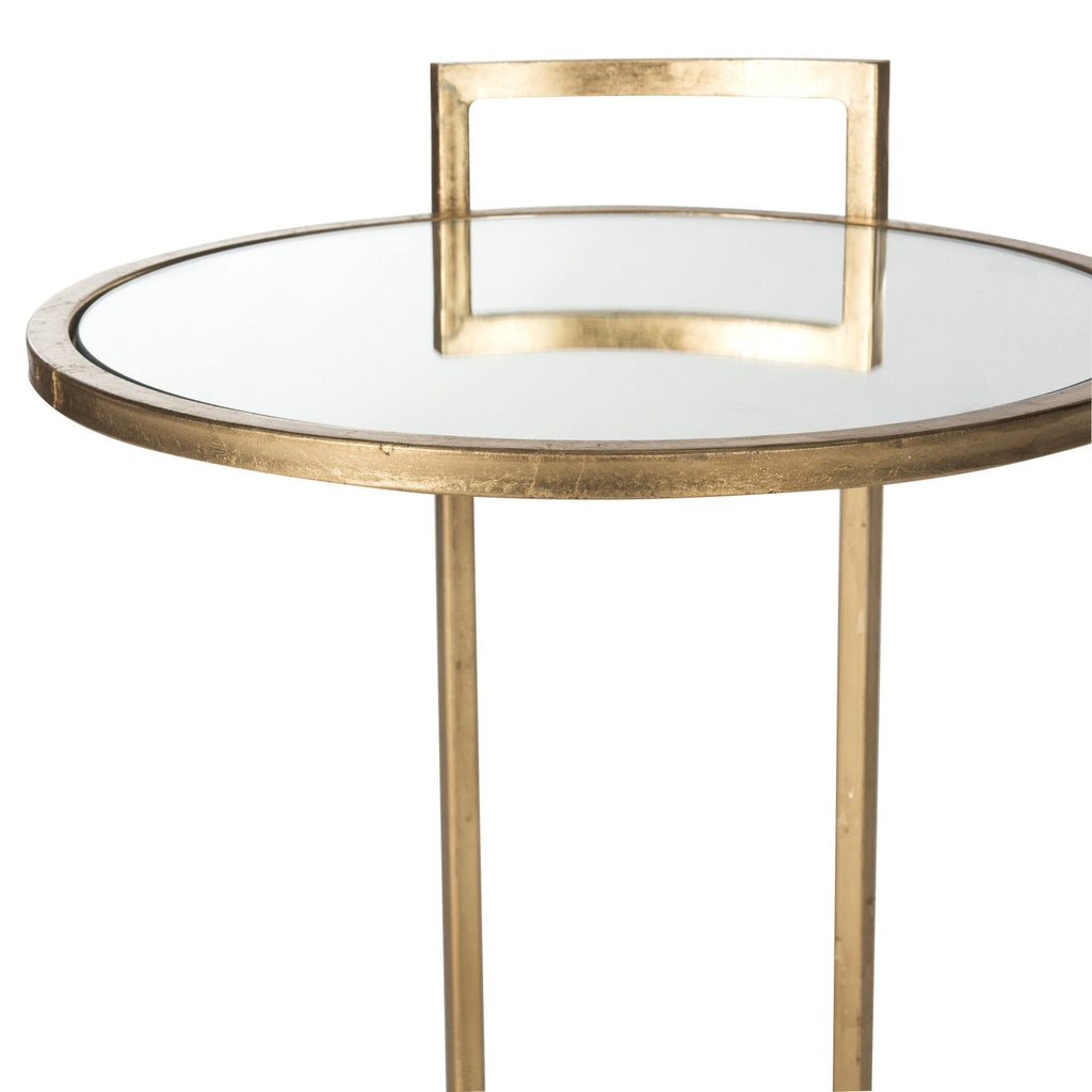 Round Gold Leaf End Table H499657
