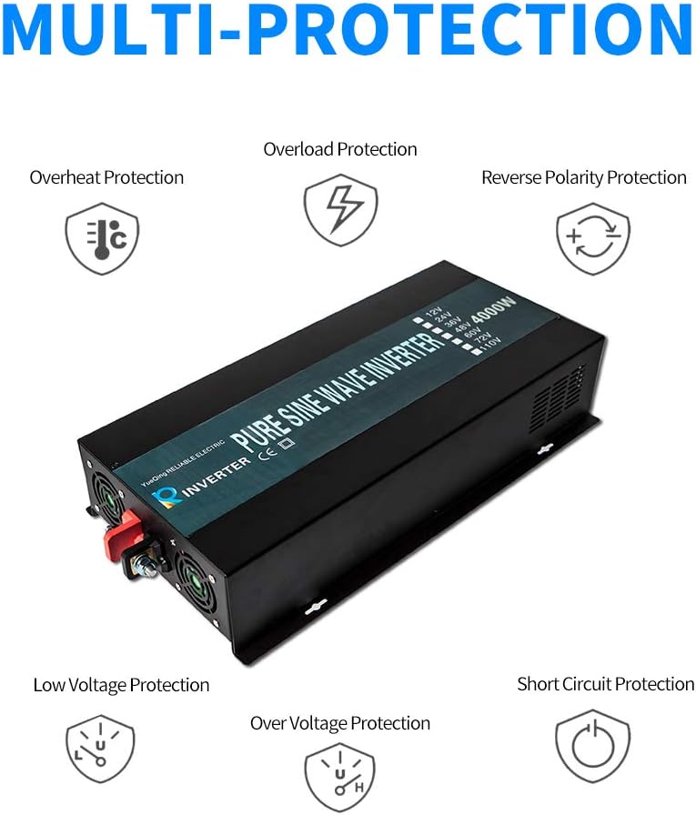 12Vdc to 120Vac 4000W Pure Sine Wave Power Inverter M2973