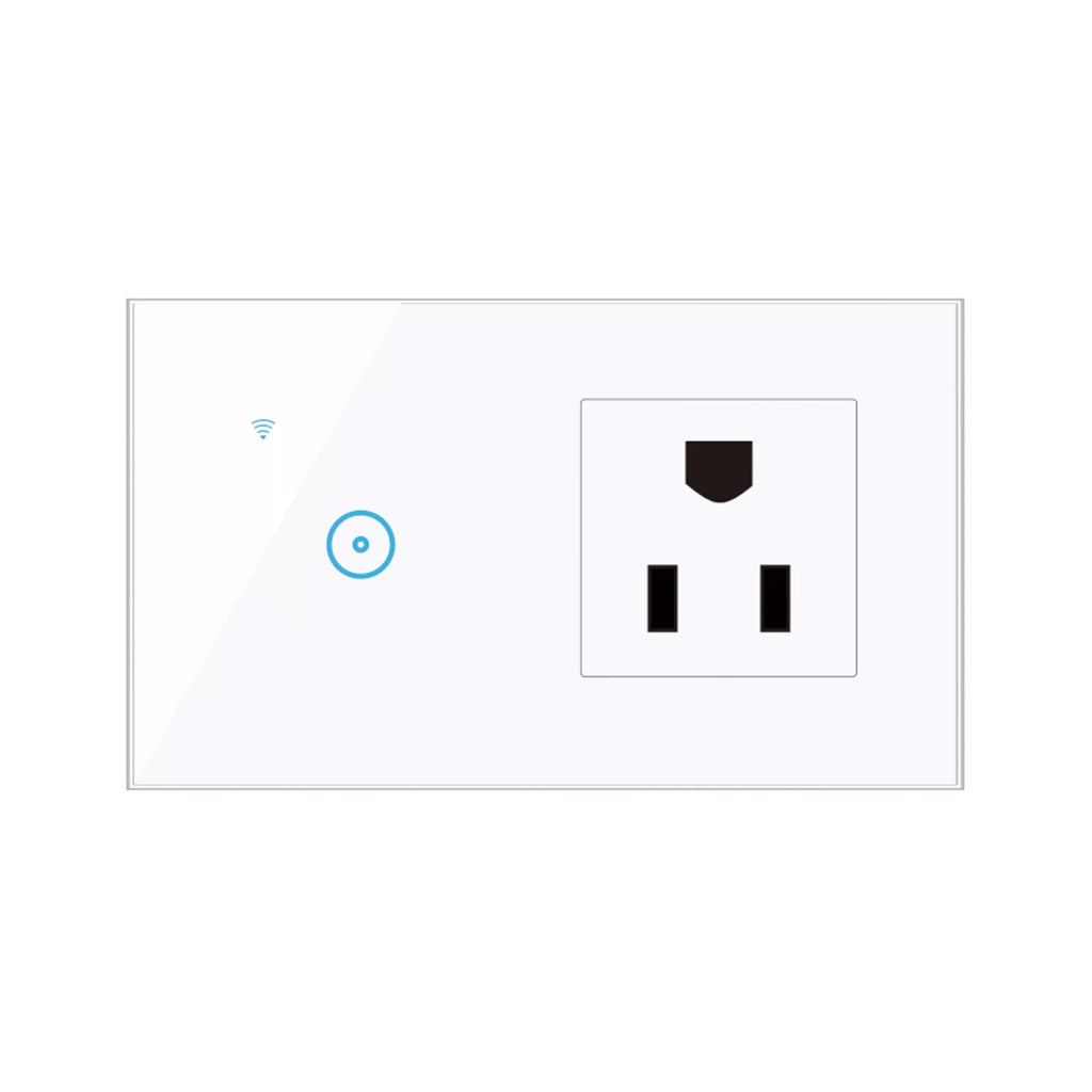 Wi-Fi Smart Wall Outlet With 1 Gang Touch Light Switch F159