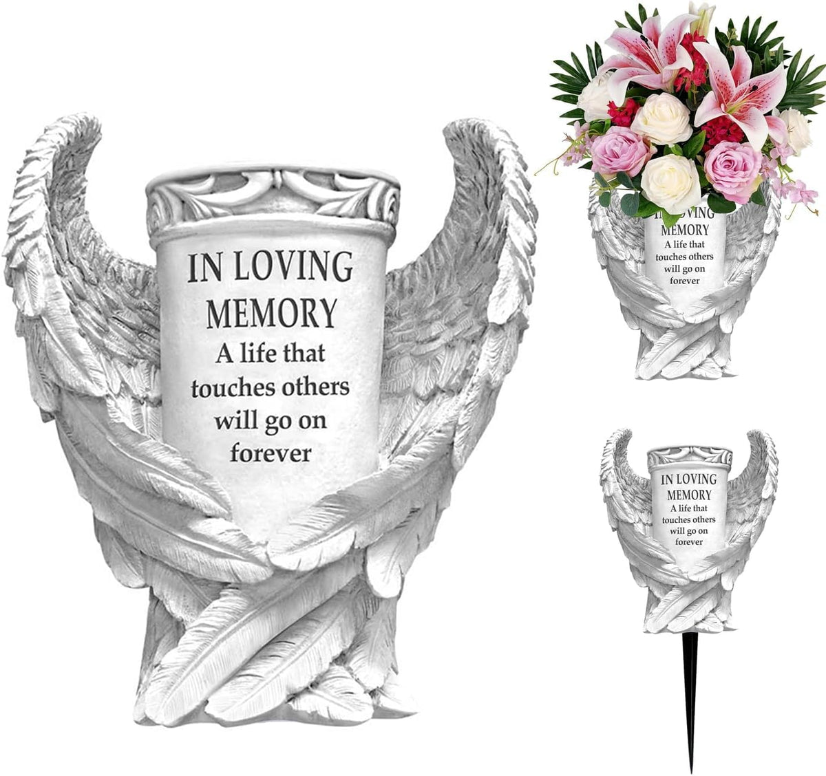 Grave Vase with Angel Wings U937