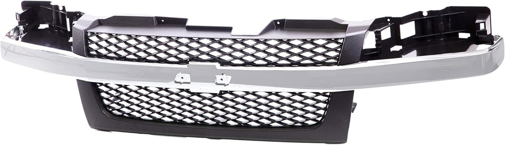 Front Dark Gray Grille Assembly with Chrome Center Bar T844