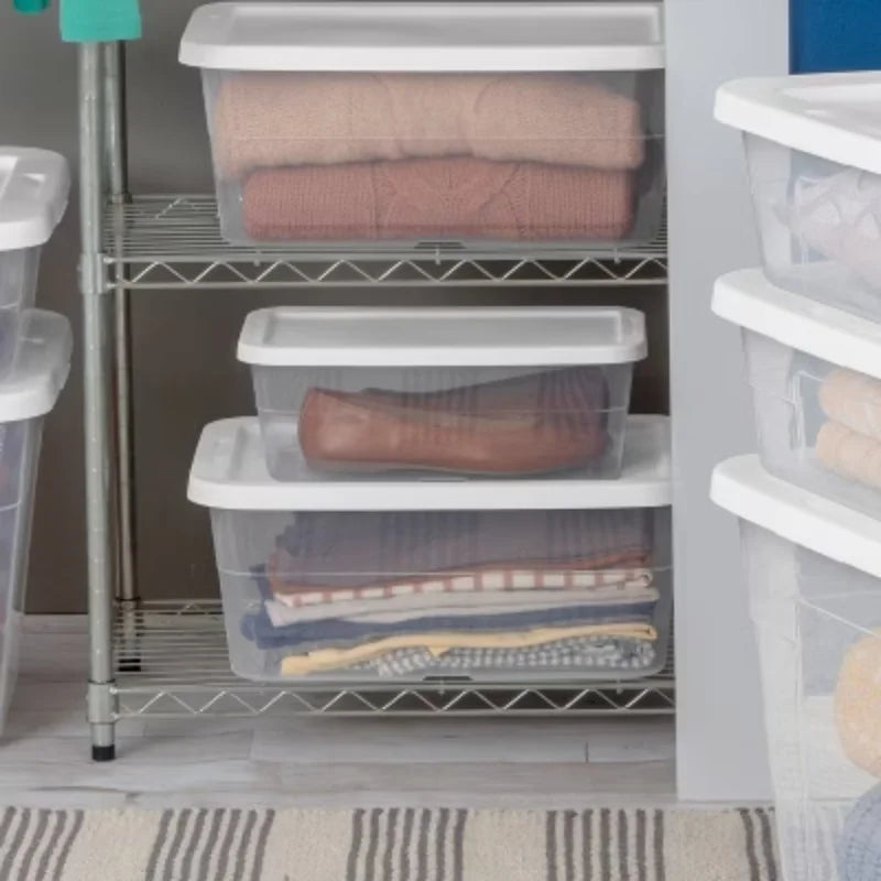 16qt Clear Storage Box with White Lid U569975
