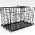 42 inch Metal Wire Dog Crate with Tray and Double Door J239400