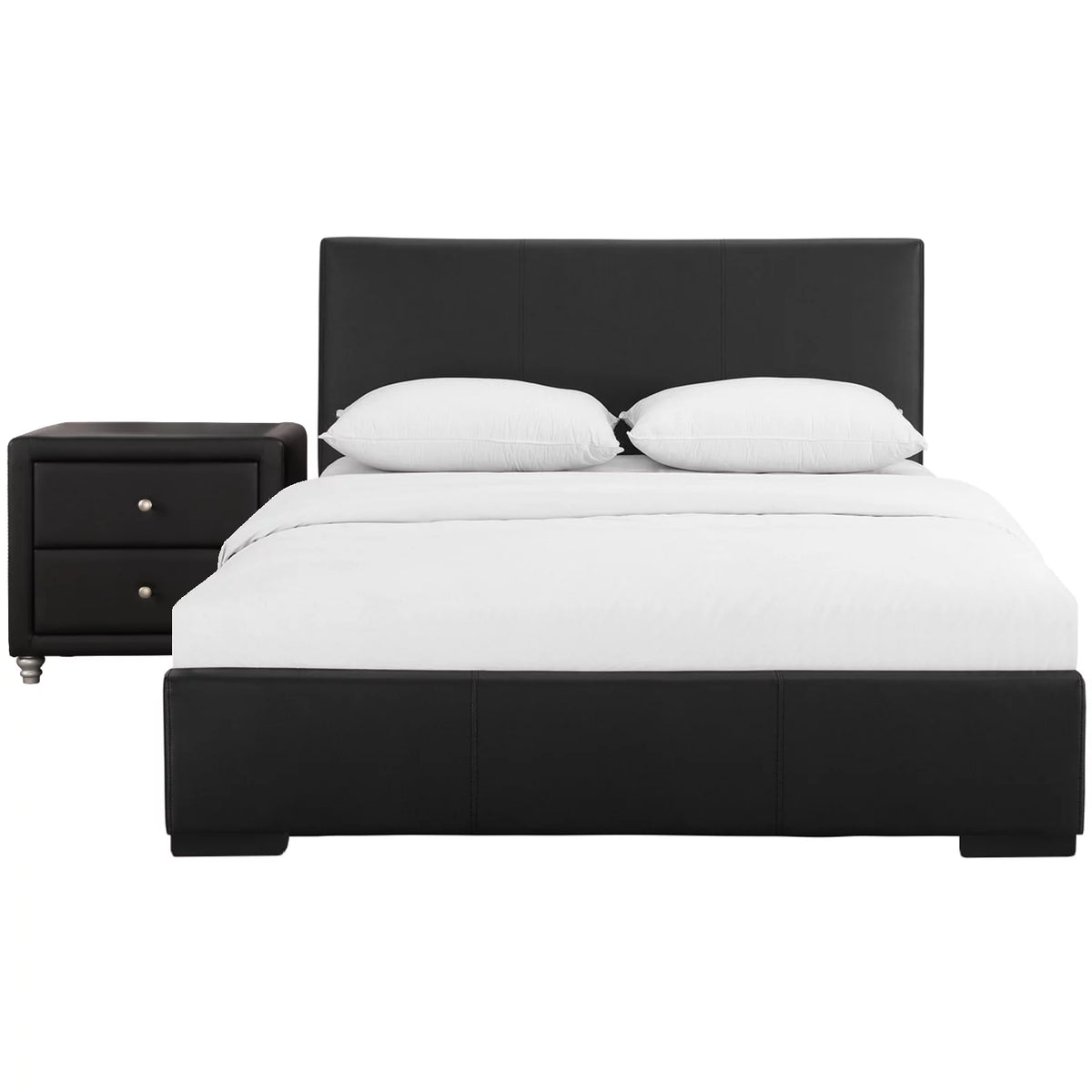 Black Queen Upholstered Platform Bedroom Set O439