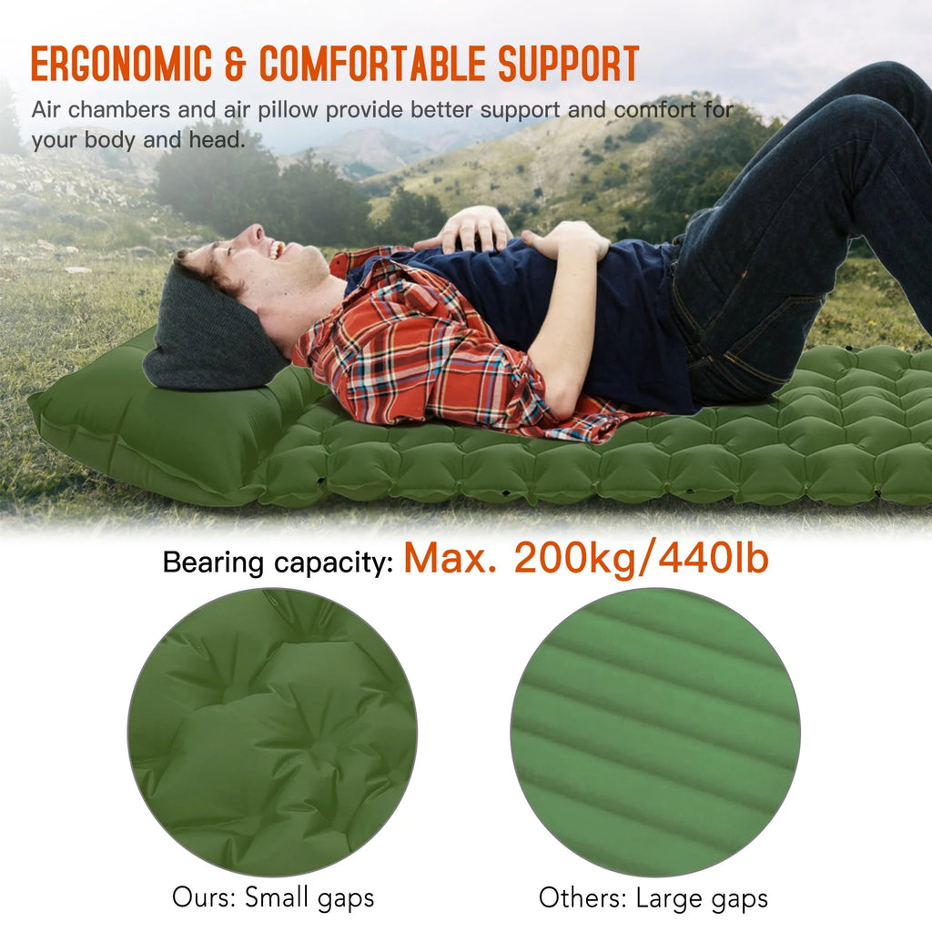 Ultralight Inflatable Camping Pad with Pillow F626