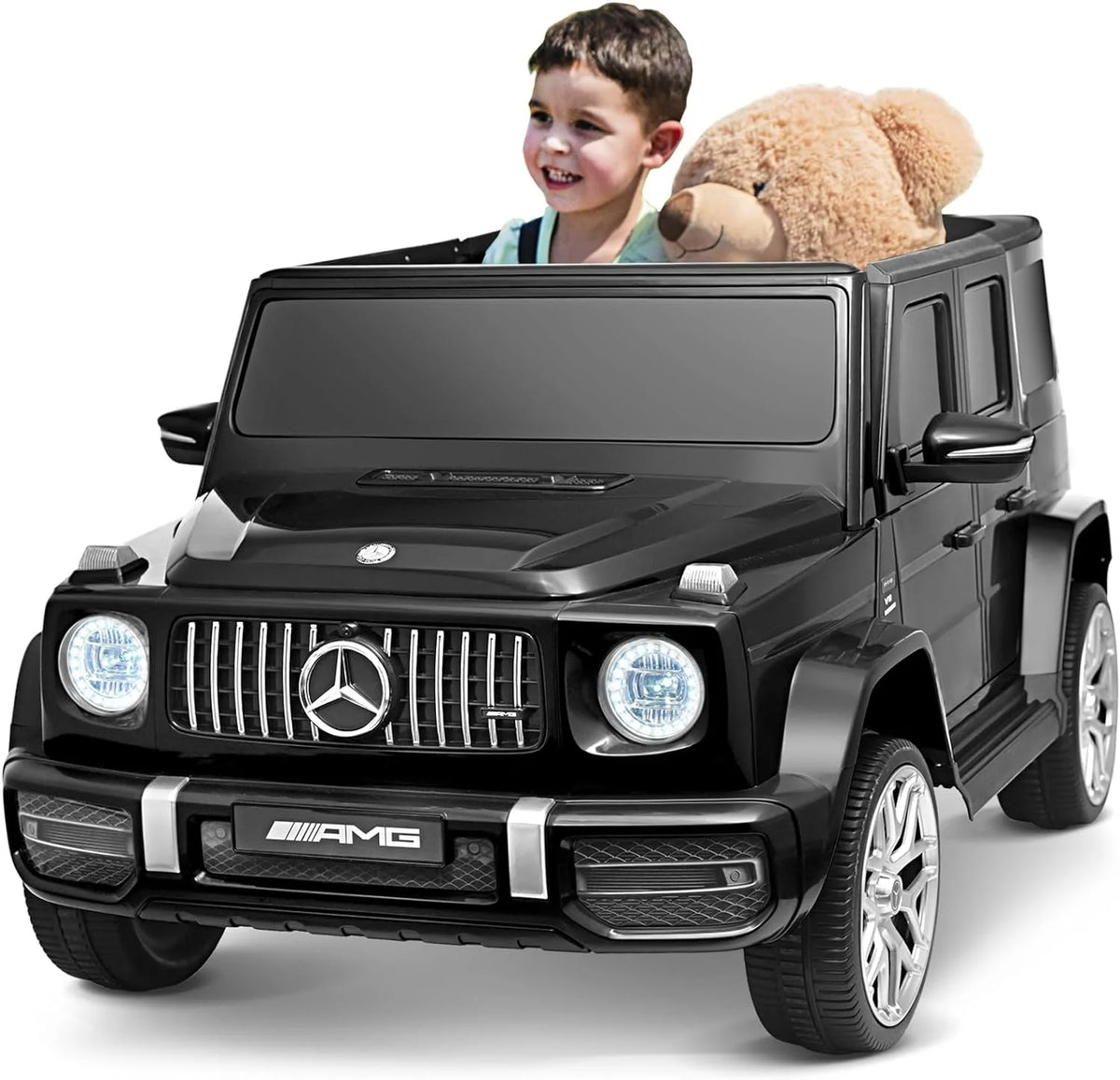 24V 2-Seater Kids Ride on Car 4WD Electric Vehicle with 7AH Battery, Remote Control, Black G333