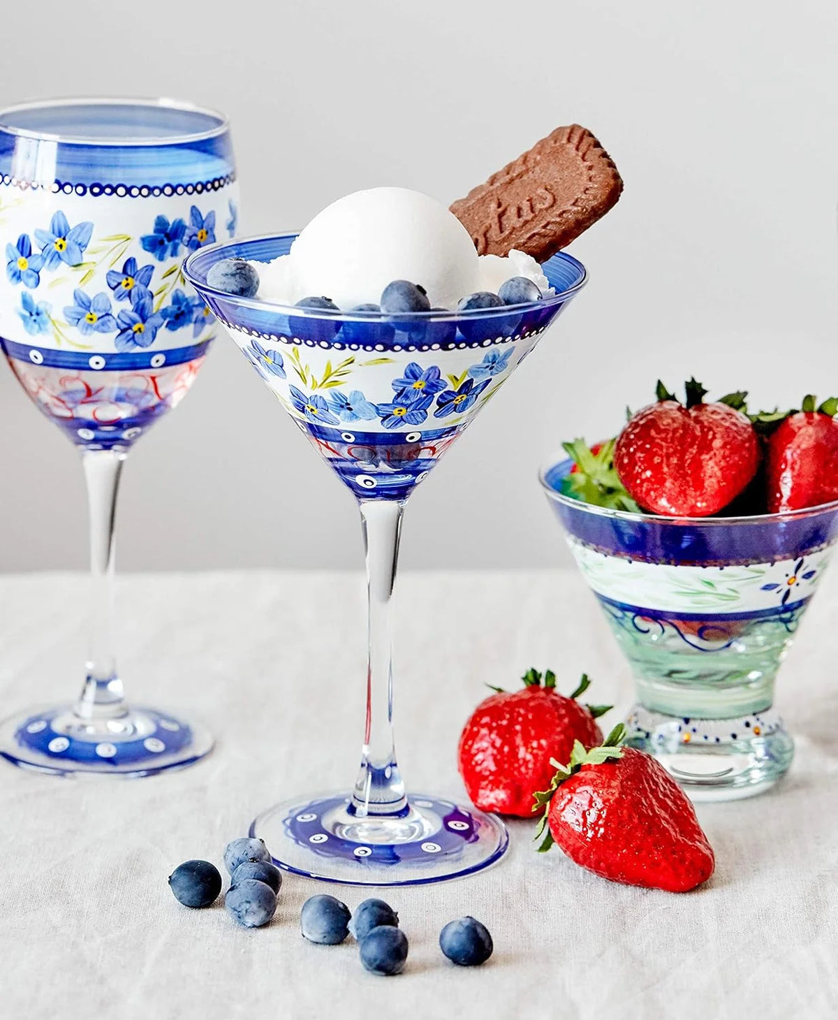 Hand Painted Martini Glasses Set Of 2 W129
