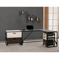 L-Shape Desk and 2 Filing Cabinets Set Z865