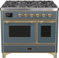 Blue Grey 40 Dual Fuel Propane Gas Range with Brass Trim I47710