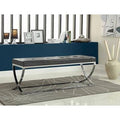 Black Faux Leather Bench F461410