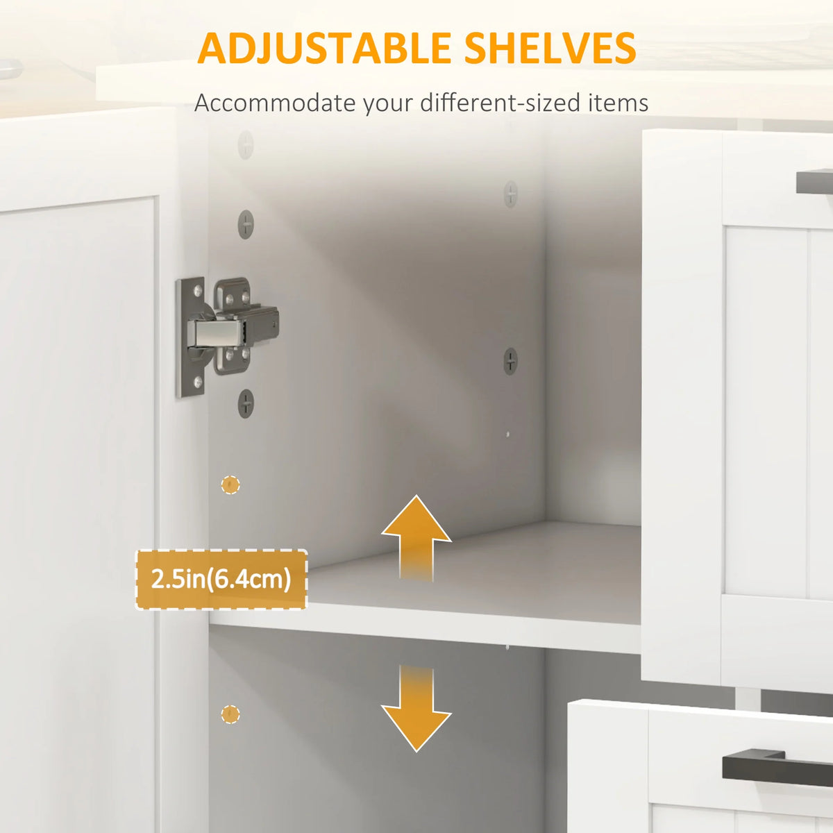 White Kitchen Island on Wheels G683