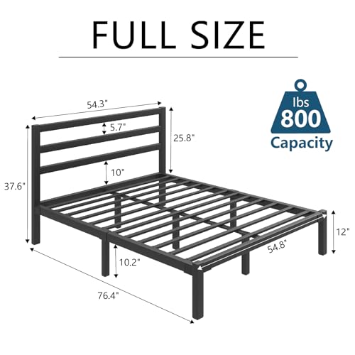 Black Full Size Metal Platform Bed Frame F977225