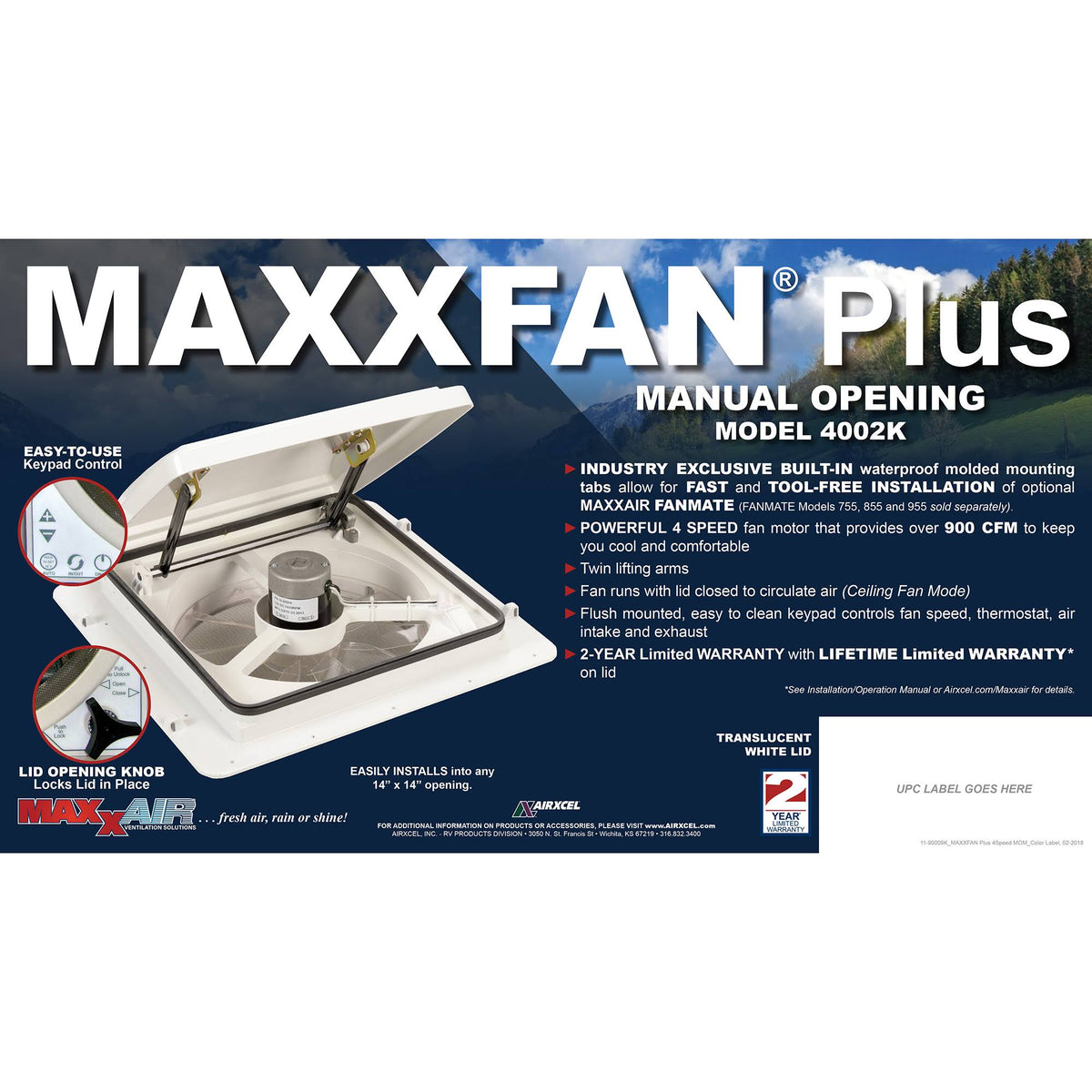 Maxxfan Plus White 4-Speed A81755