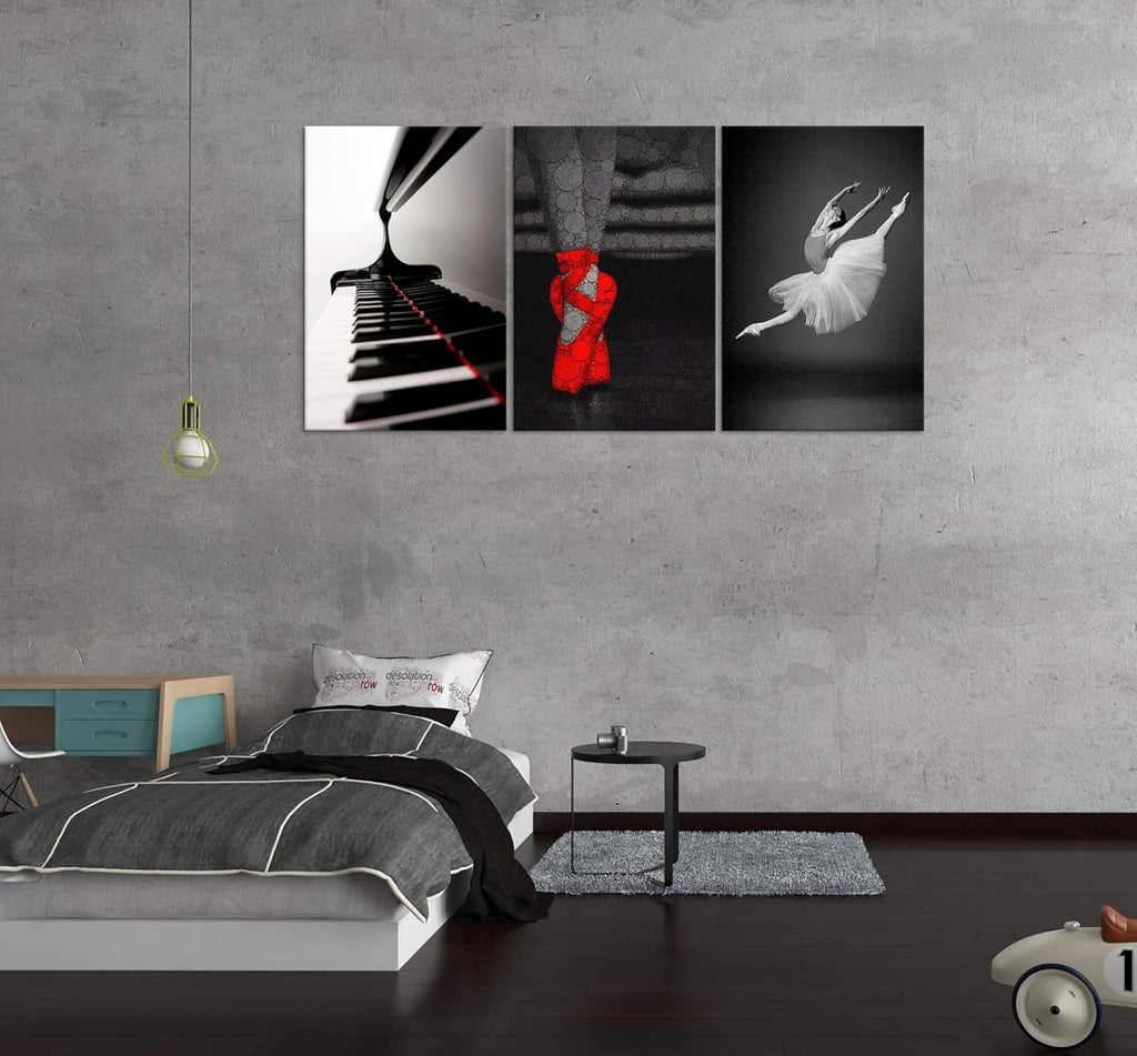 Black and White and Red Ballet Canvas Painting O216498