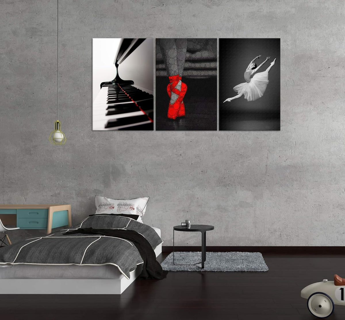 Black and White and Red Ballet Canvas Painting O216498