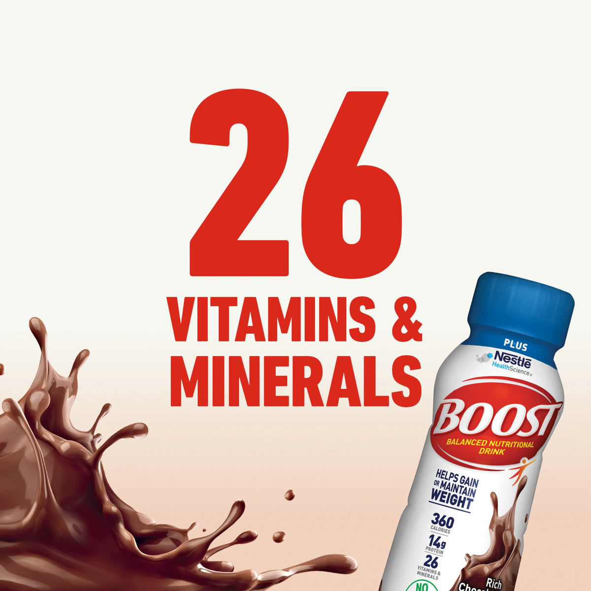 Rich Chocolate Nutritional Drink, 14g Protein, 12-8 fl oz Bottles M313677