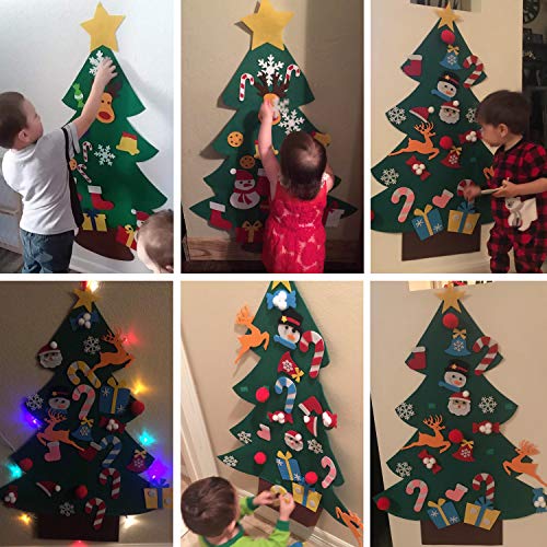 3.2FT Felt Christmas Tree with 30 Detachable Ornaments H298735