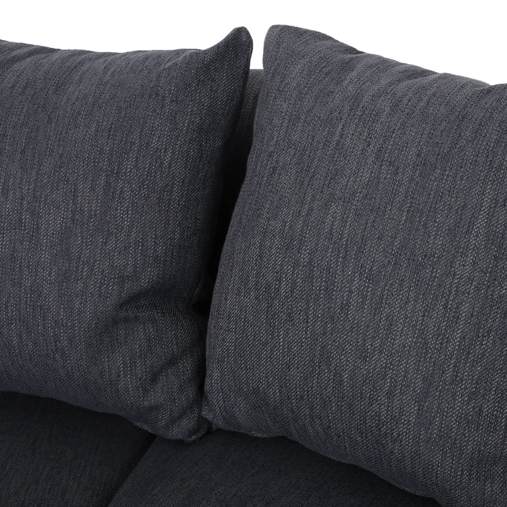 Charcoal and Dark Brown Fabric 3 Seater Curved Sectional Sofa N83924