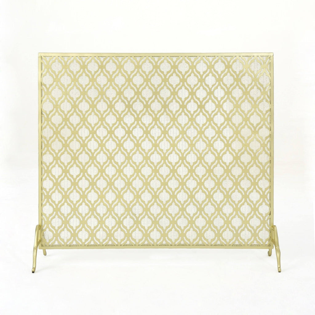 Black Iron Fireplace Screen Z130