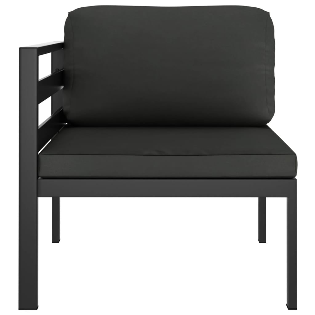 Anthracite Aluminum Sectional Corner Sofa with Cushions L7849