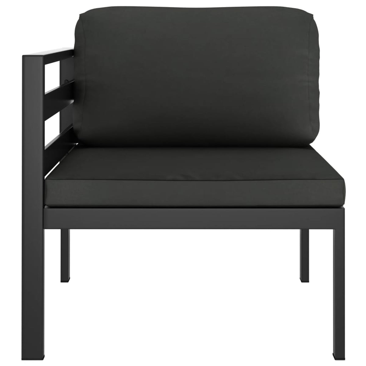 Anthracite Aluminum Sectional Corner Sofa with Cushions L7849