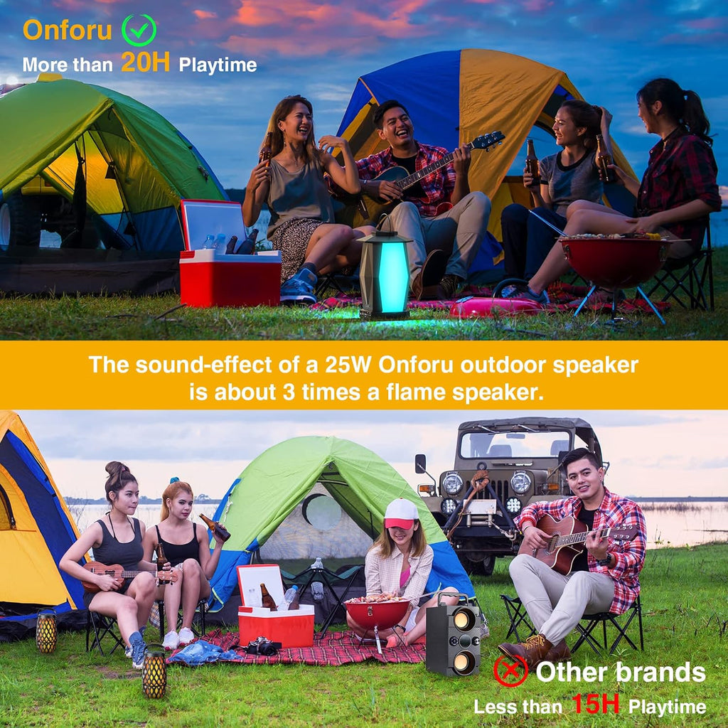 2 Pack 25W Wireless Outdoor Bluetooth Speakers with RGB LED Lights Y227326