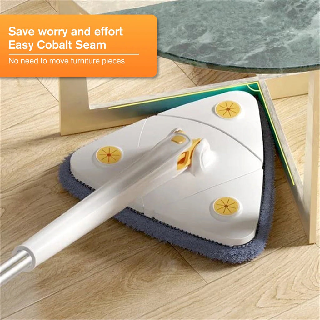 360° Adjustable Rotatable Triangle Cleaning Mop with Push-Pull Squeezing, Dry & Wet Mop M186508