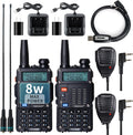 Handheld High Power 2 Way Radio with Programming Cable 2Pack Black Y27755