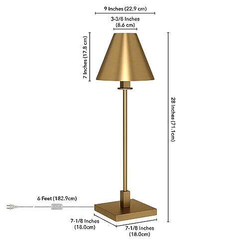 28" Tall Table Lamp with Metal Shade in Black G76756