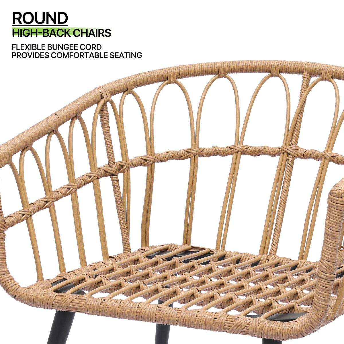 3 Pieces Rattan Wicker Patio Table & Chairs Set with Cushion J60523