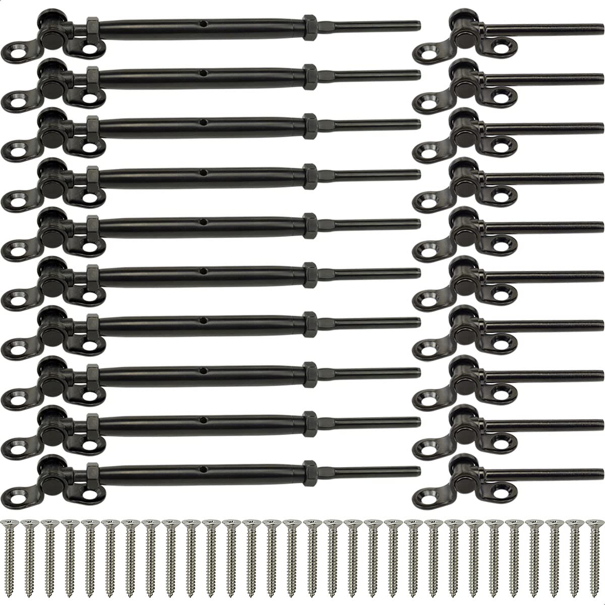 Black Cable Railing Hardware Kit, 10 Pairs D87980