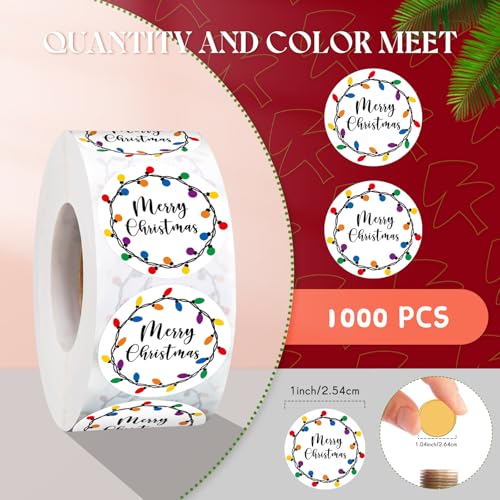 1000 Pcs 1.5 Inch Christmas Stickers (Black) T16346