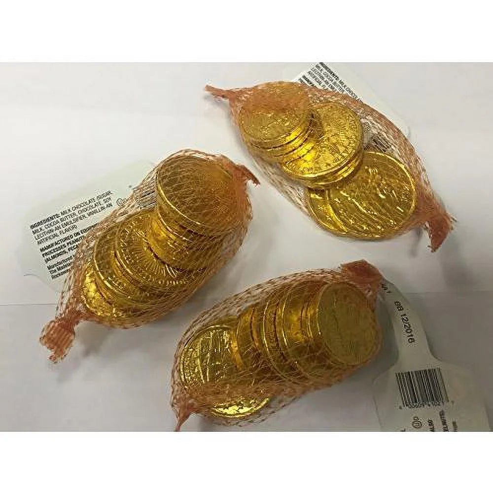3 Mesh Bags Of 7 Pieces Each Milk Chocolate Coins R566354