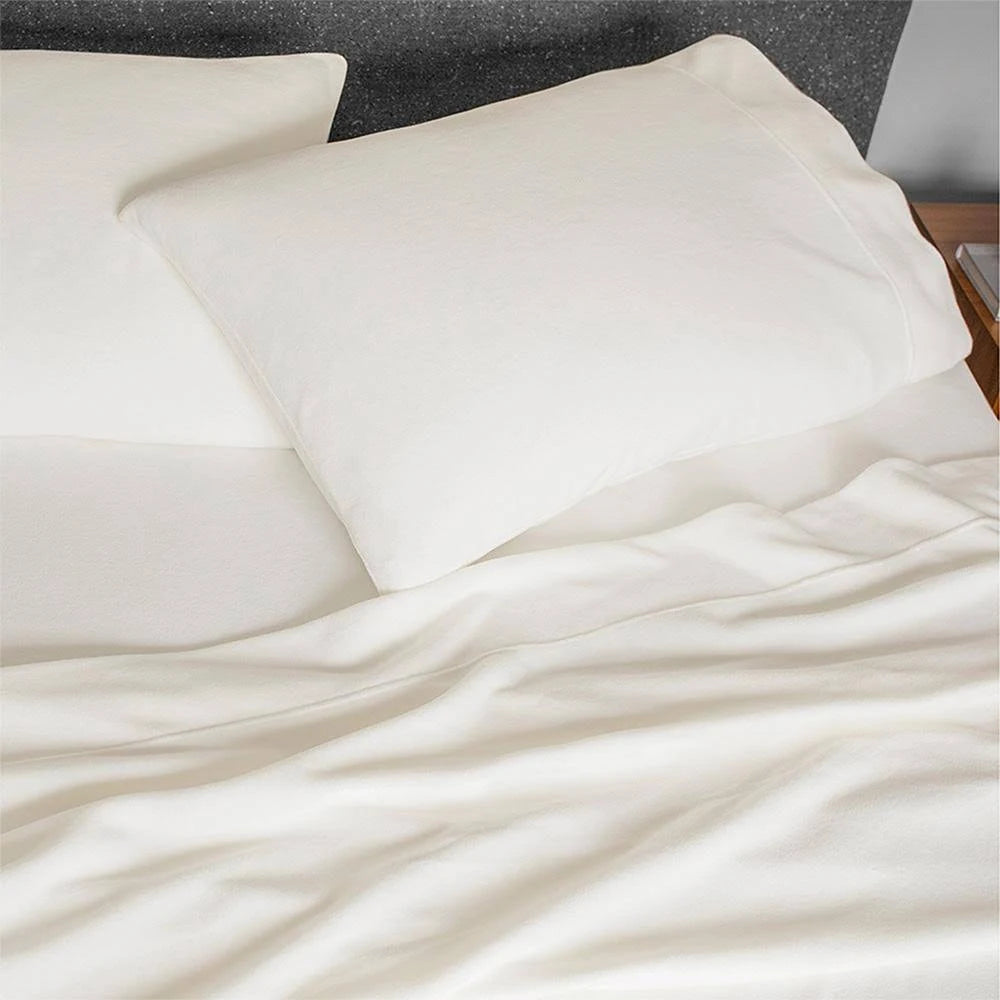 Twin XL Cream White Microfleece Sheet Set C937987