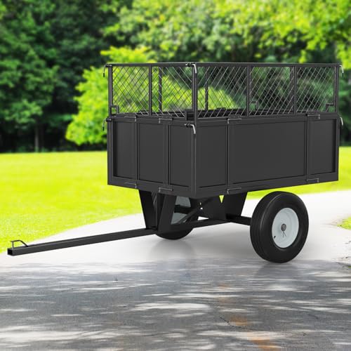 Heavy Duty Utility Trailer, 750lbs Capacity 17 Cu. Ft. Dump Trailer with Removable Sides D64263