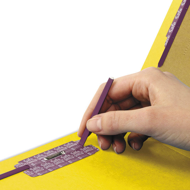 End Tab Classification Folders, Legal Size, 2 Dividers, Yellow, 10/Box Q1985