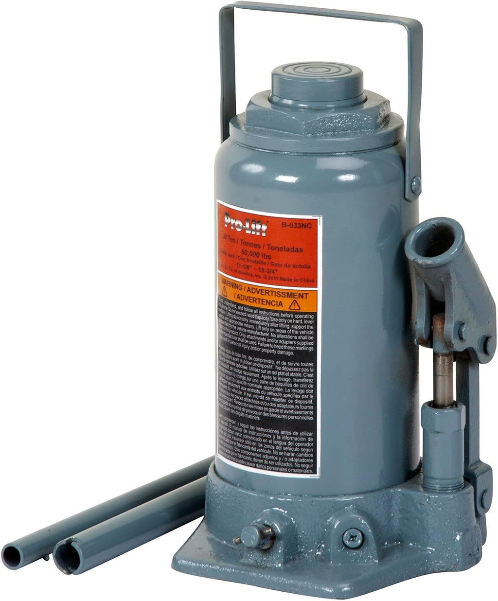 Grey Hydraulic Bottle Jack, 30 Ton Capacity, Pack of 2 Z352