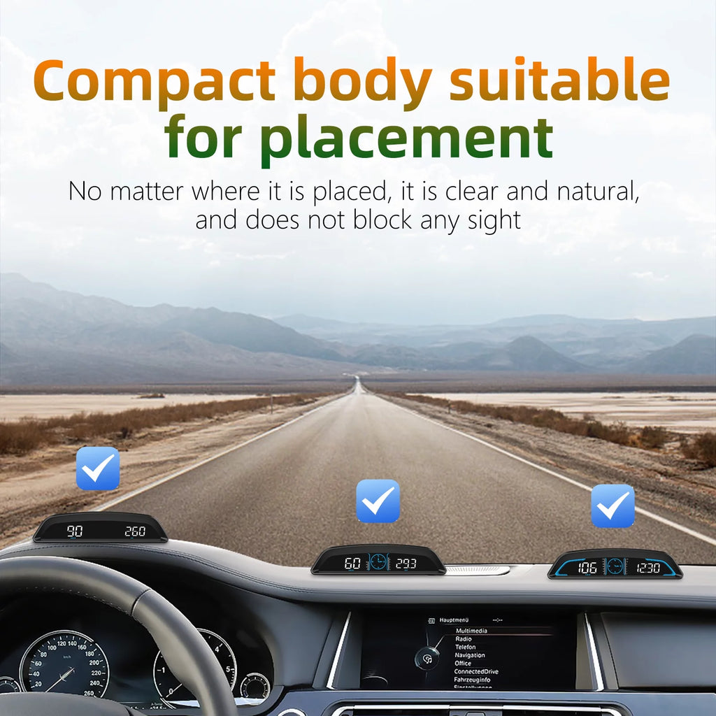 Digital GPS Speedometer Head Up Display with Compass Altitude HD LCD R8859
