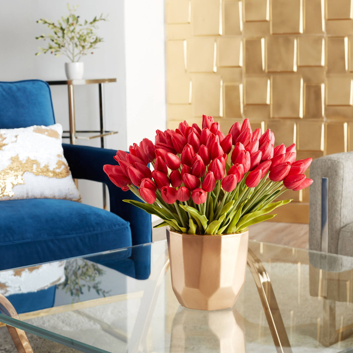 Yellow Petite Tulip 9-Piece Bunch Long Set of 12 Pcs F66372