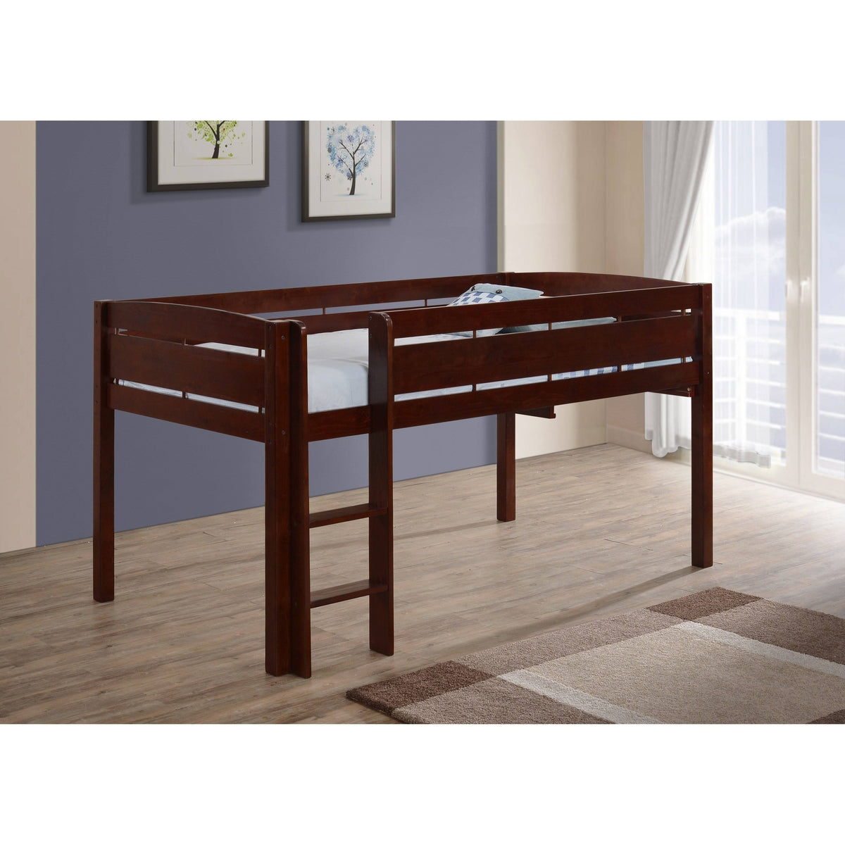 White Wood Loft Bunk Bed N792705